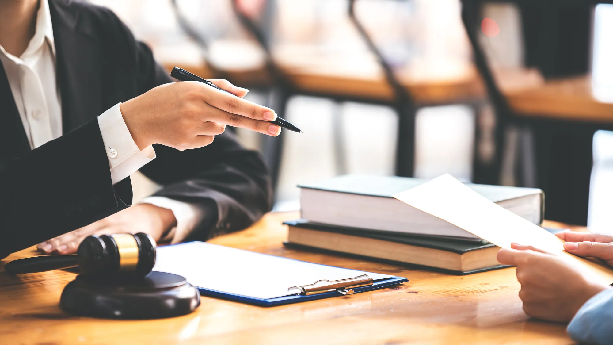 Lawyers reviewing a legal document